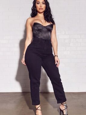 Fashion Nova I Got It From My Mama Jeans - Black - Size 11